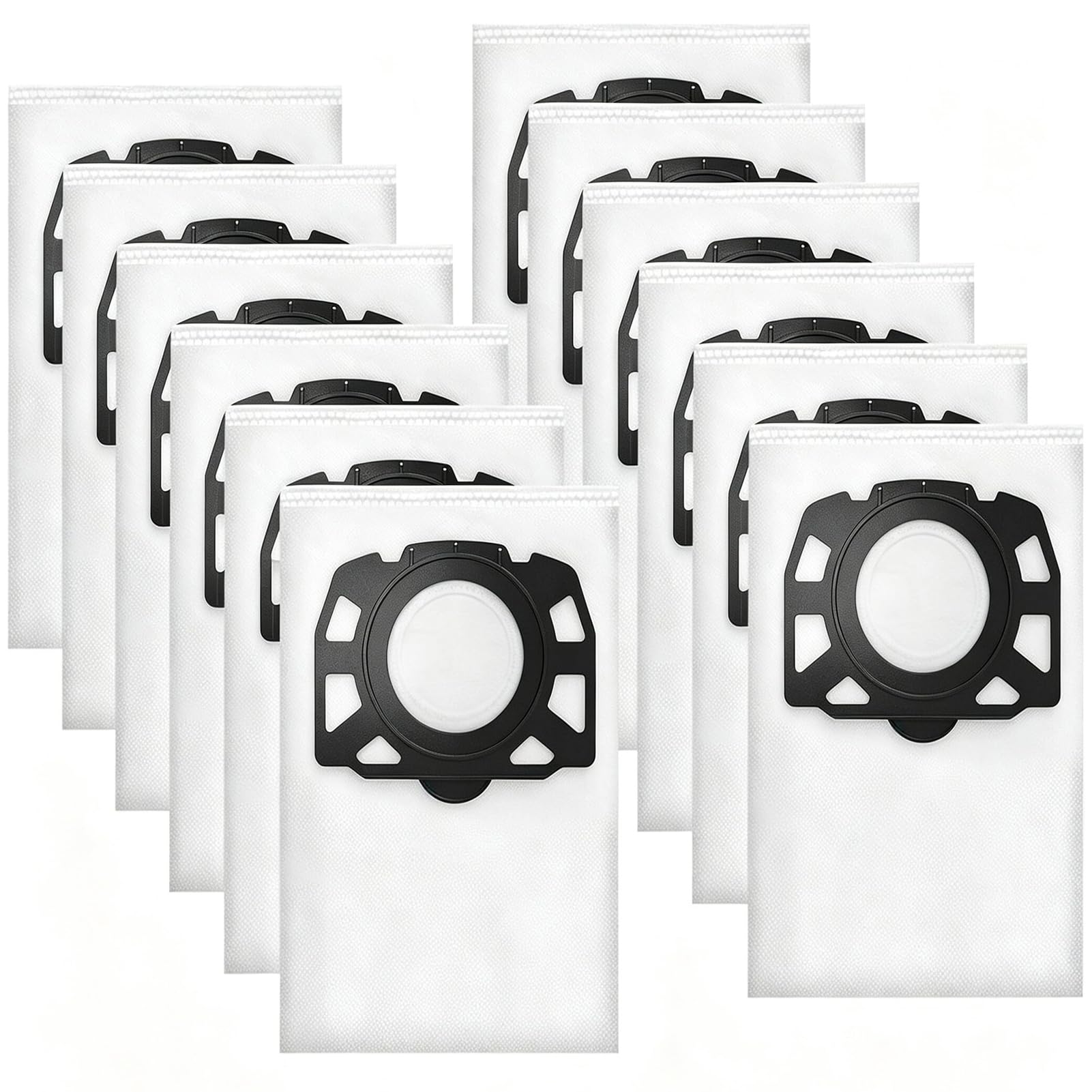 12 Stück KFI 487 Staubsaugerbeutel für Kärcher WD4 WD5 WD6 WD5 P WD6 P MV4 MV5 MV6, Sachets Filters (MV4 12 Stück)
