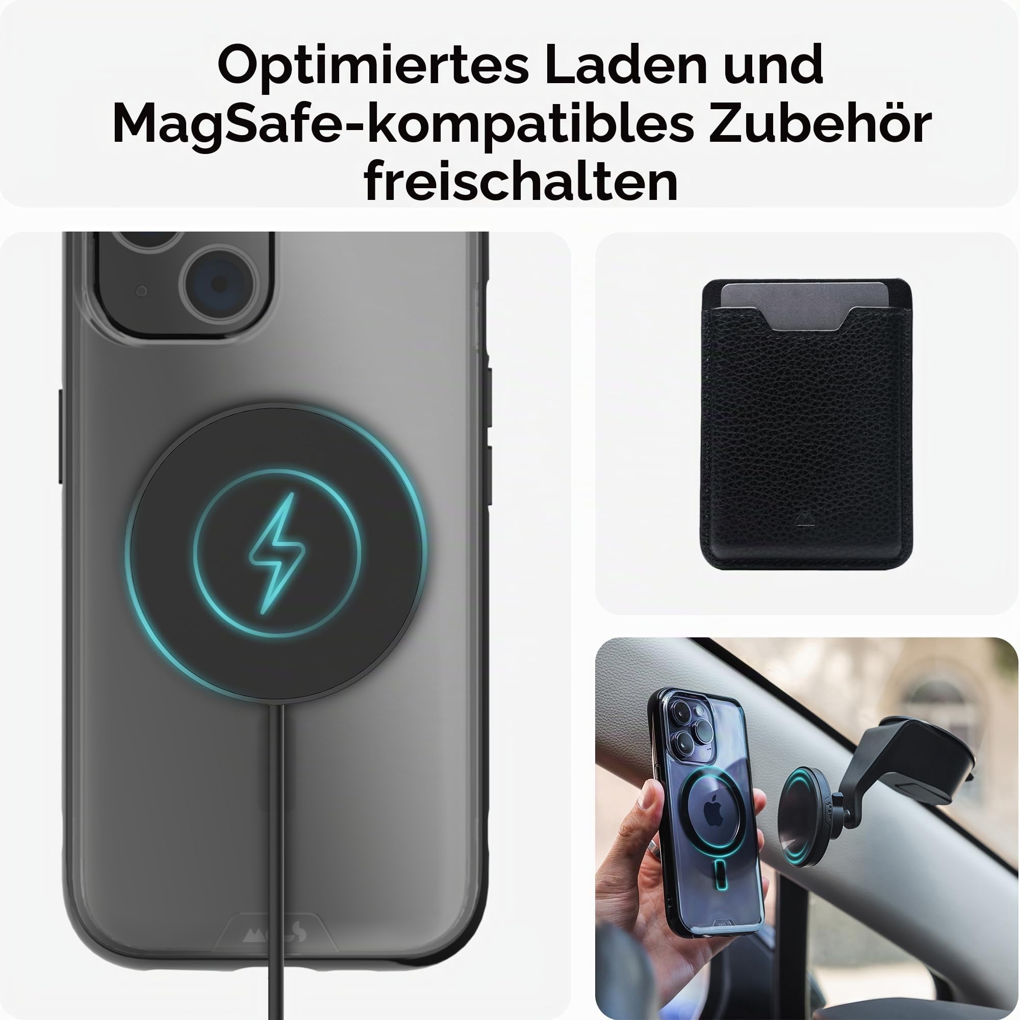 Mous Transparente Hülle für iPhone 15, Kompatibel mit MagSafe - Klarheit - Stoßfest & Kratzfest