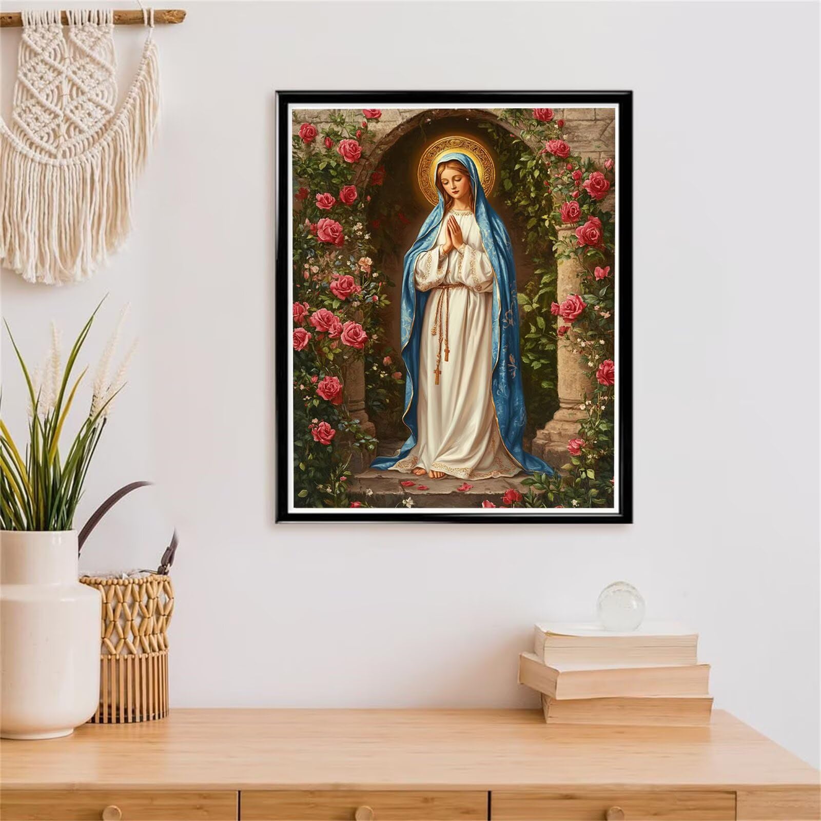 Woman Rose Diamond Art, 5D diamentowy obraz haft krzyżykowy zestawy rzemieślnicze do sztuki kryształowej, rękodzieło DIY dla dorosłych początkujących kompletny zestaw, prezenty dla dziewcząt