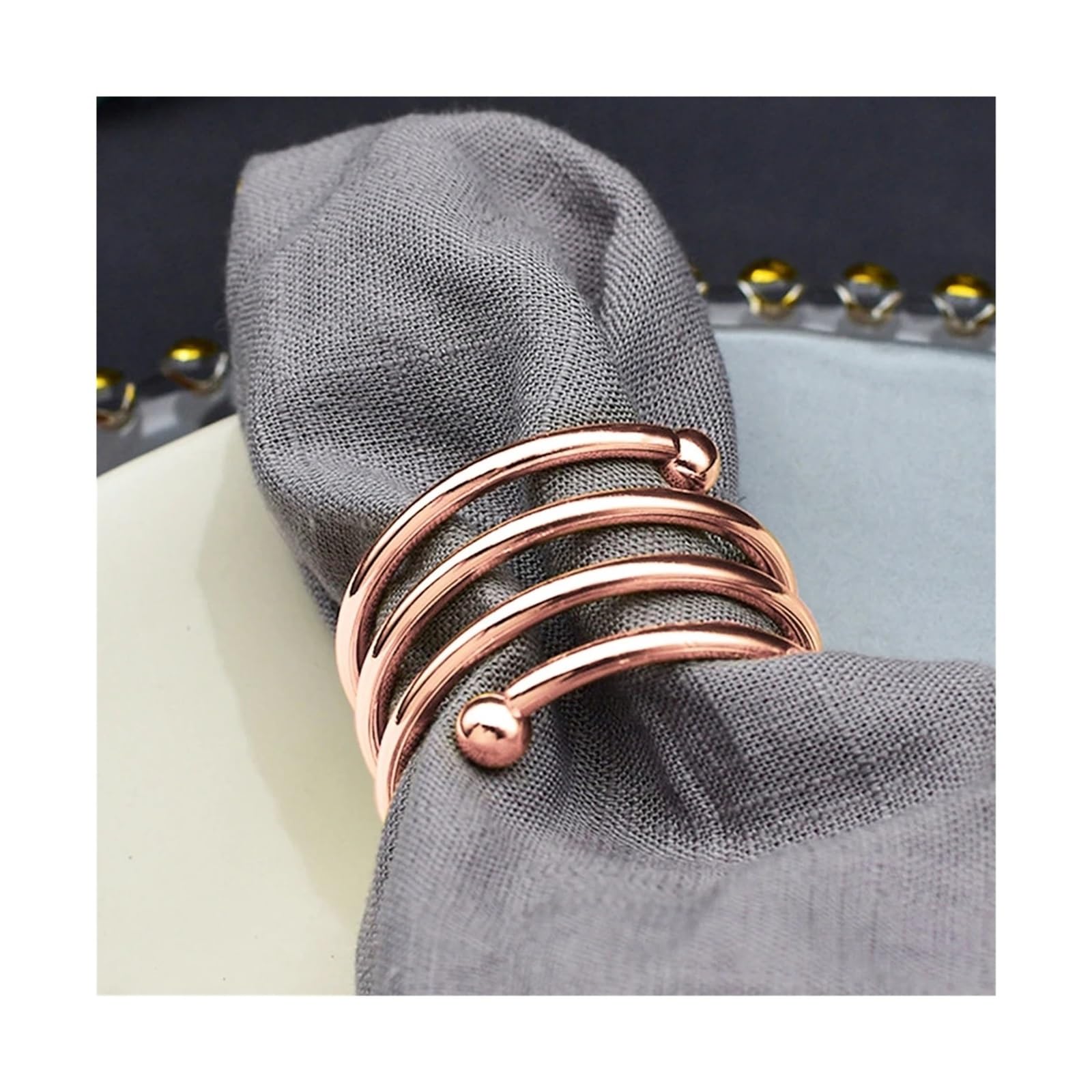 napkin rings Alloy Metal Napkin Ring for Wedding Table Decoration Pearl Holder Buckle Towel Rings Family Dinner Deco(A)
