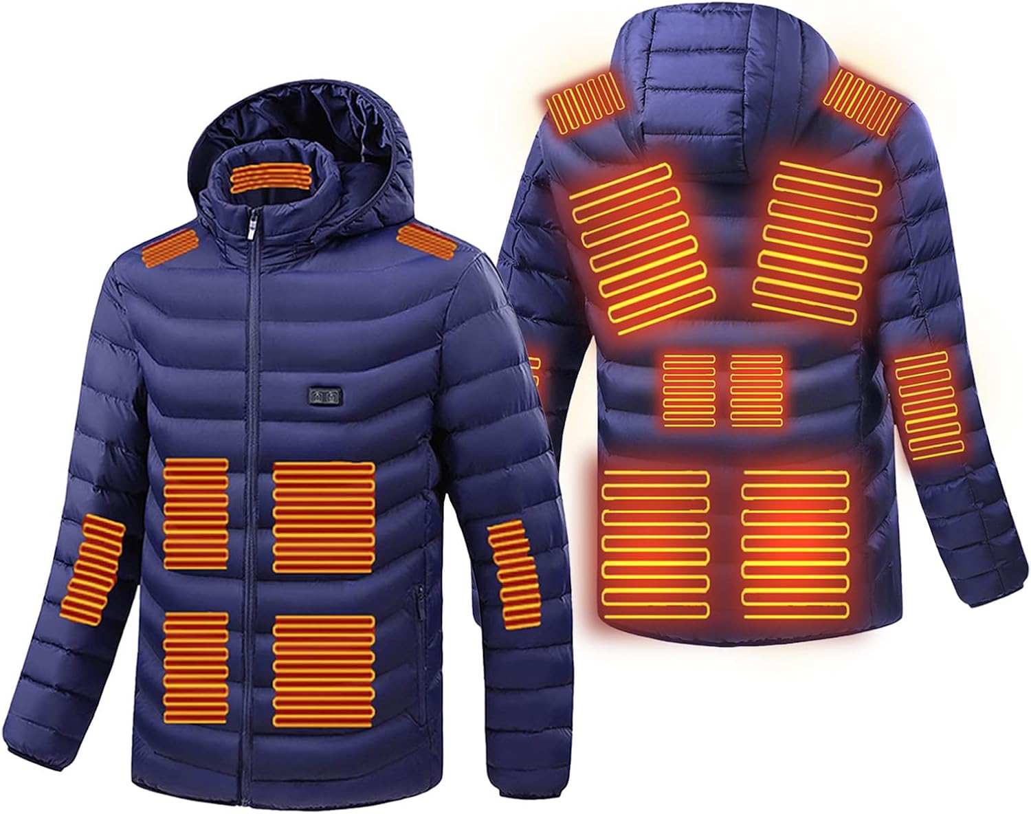 Wankang Heated Hoodie Jacket for Men Women Multiple Zones Heated Hooded Coat Outdoor Warm Heating Puffer Jackets Winter Coats