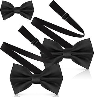 2 Pièces Nœud Papillon Homme，Noeud Papillon Noir avec Fermeture à Crochet, Nœud Papillon，Pré-Noué Longueur Réglable, pour Mariage de Couleur Unie, pour Mariages, Fêtes, Séances，déjà lié et réglable