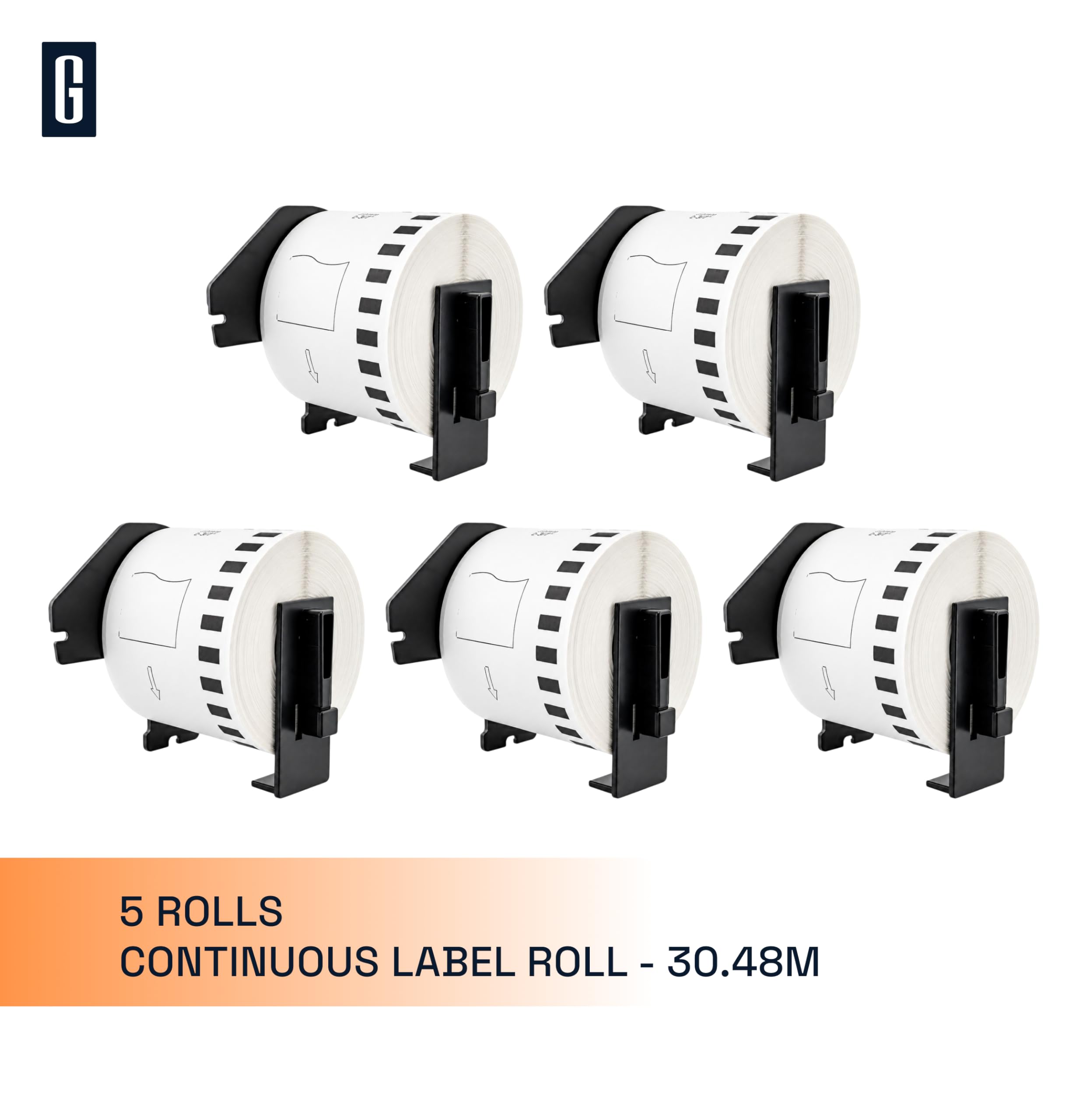 Lot de 10 rouleaux d'étiquettes DK-22205 compatibles Brother 62 mm x 30,48 m papier autocollant pour QL-500 QL-700 QL-800