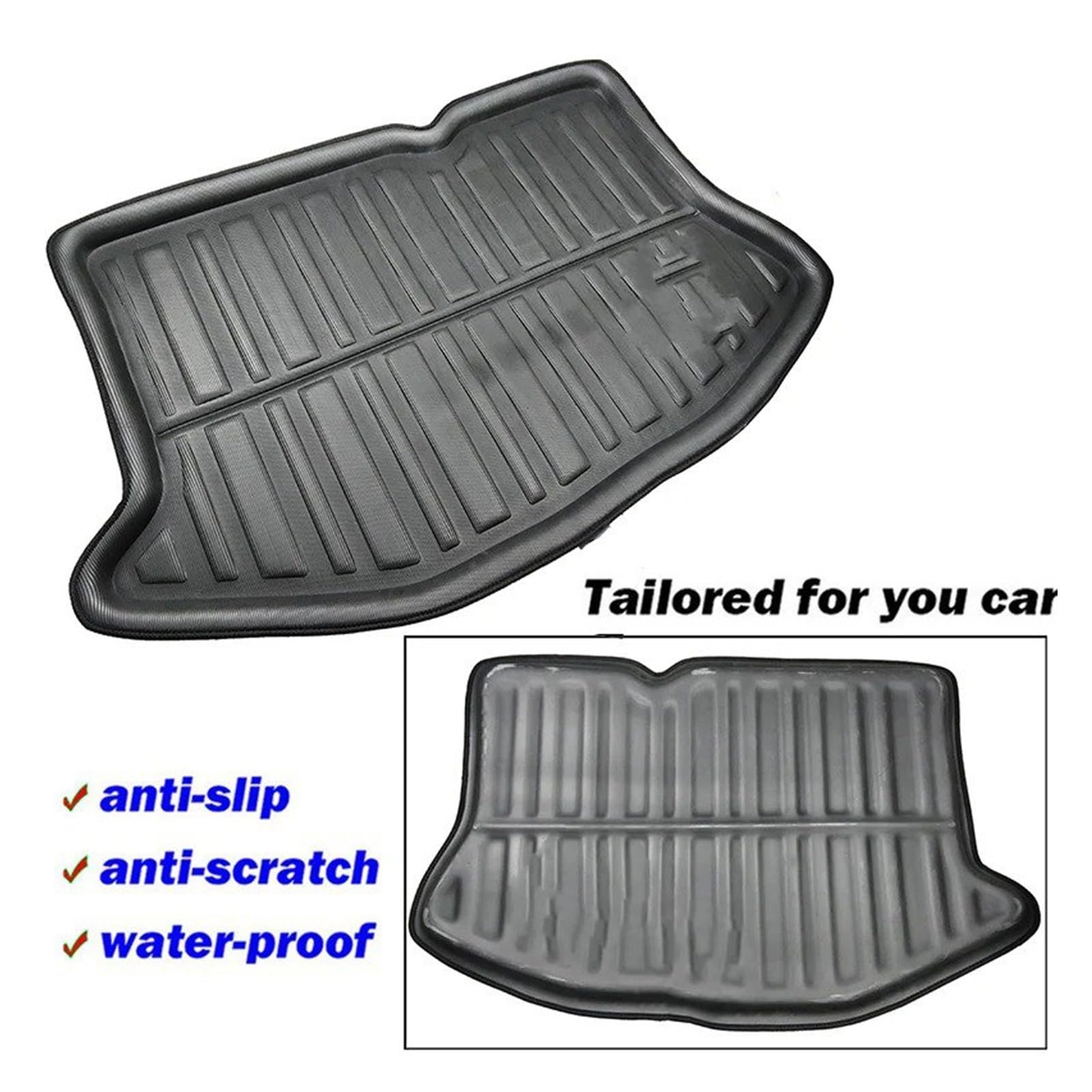 Alfombrillas Bandeja Maletero para Fiesta Hatchback Boot Liner 2009-2017 Esterilla Trasera del Maletero Bandeja De Carga Alfombra Suelo