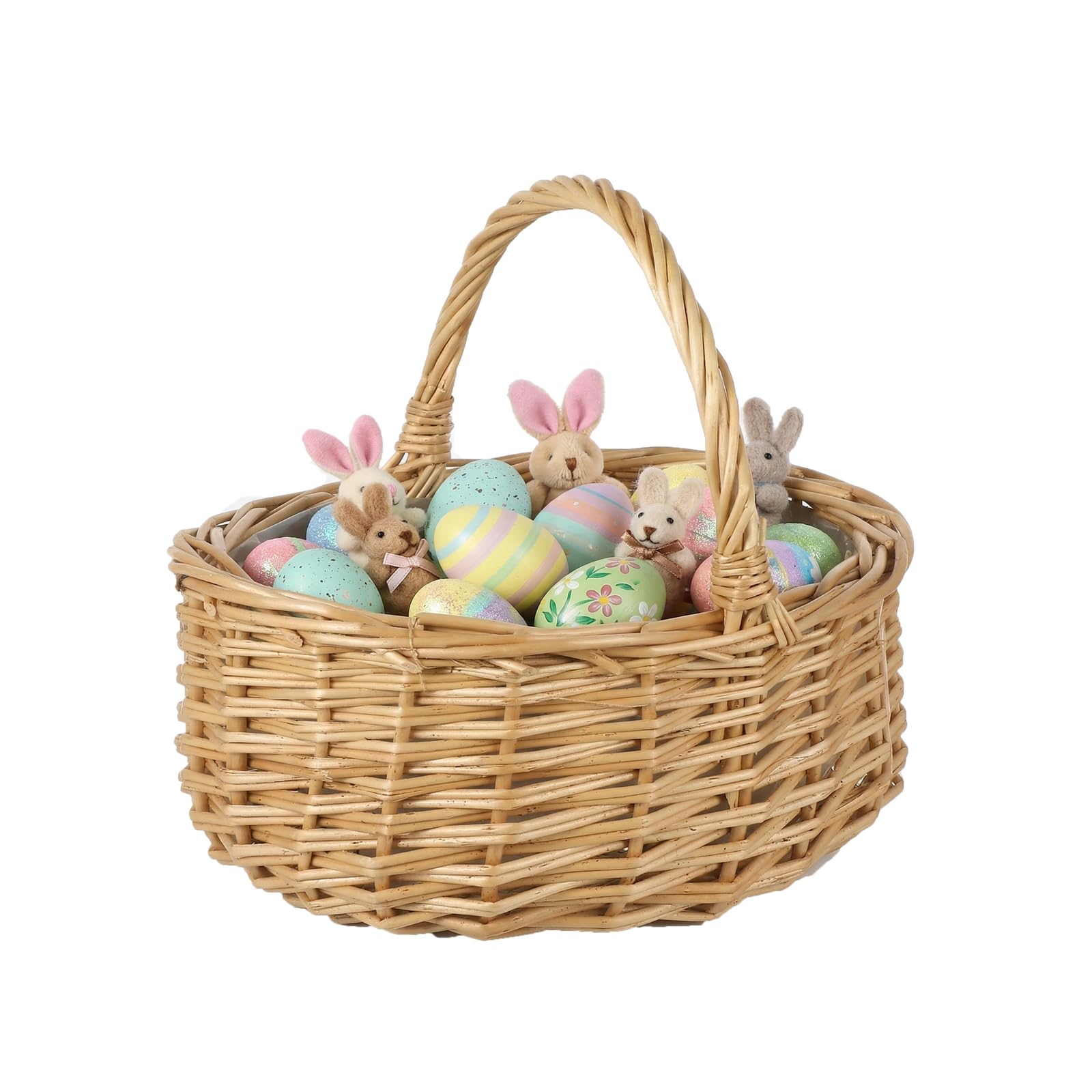 Cesta de almacenamiento de ratán artesanal y soporte de flores premium