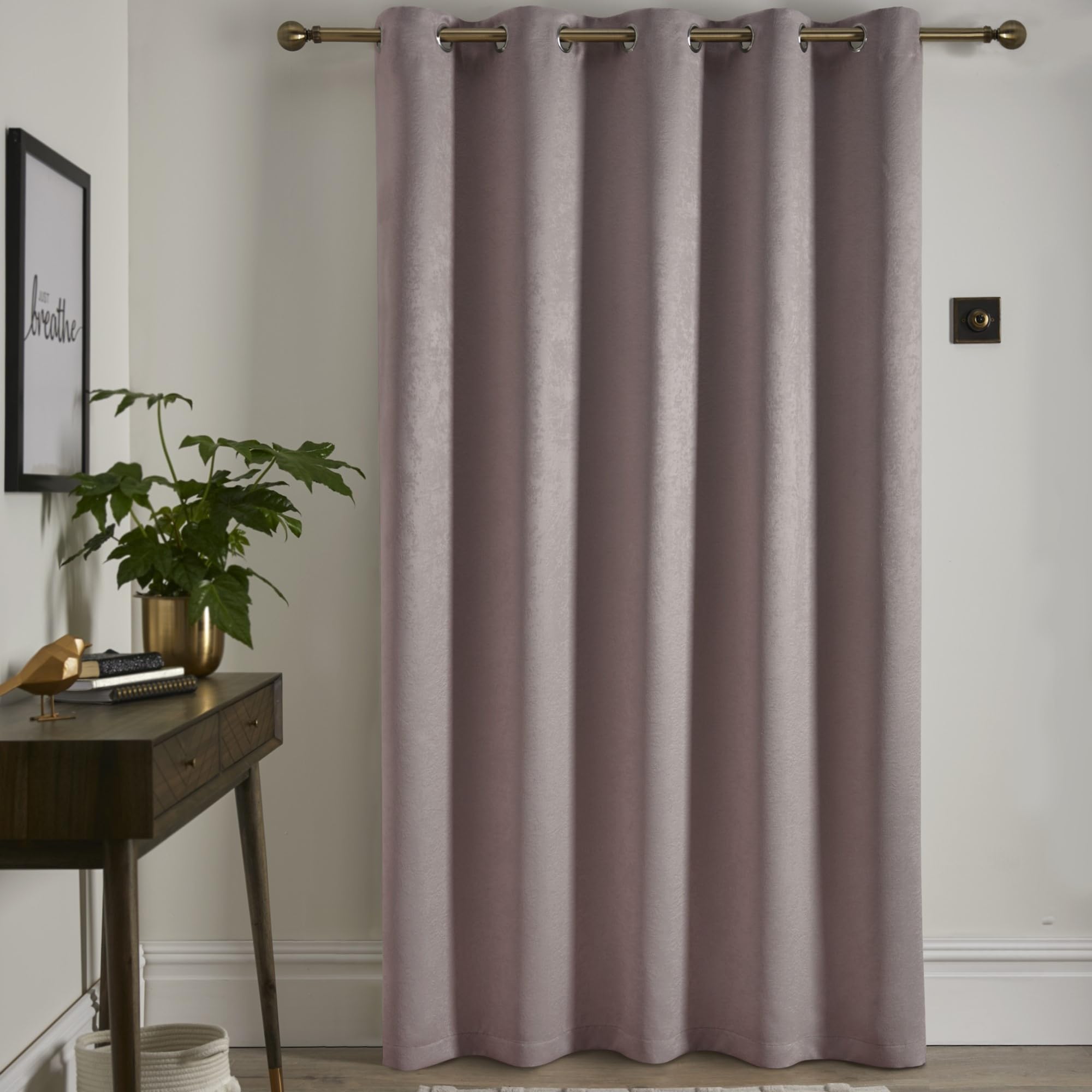 Fusion Strata Blush Thermal Eyelet Curtain, W66 x L84 (168 x 214cm), 1 Panel - Image 3