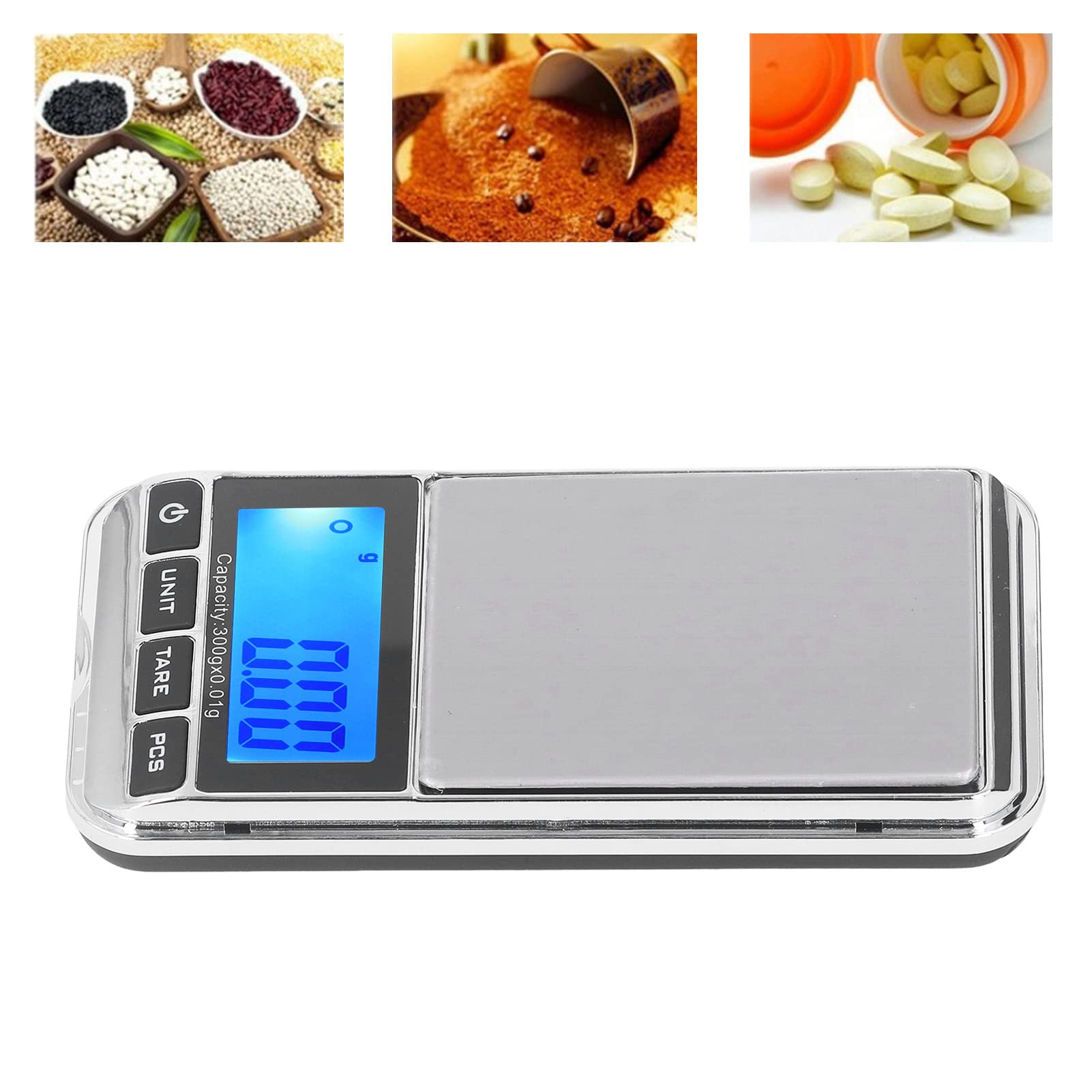 Digital Pocket Scale, High Accuracy Portable Safe Reliable Mini Pocket Jewelry Scale, with LCD Display Gram Scale for Jewelry Shop Home(300g/0.01g)