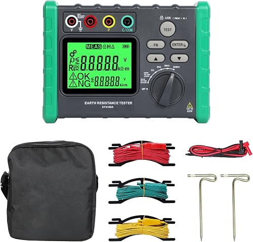 Digital Grounding Resistance Tester, 0~2000Ω Adjustable G…