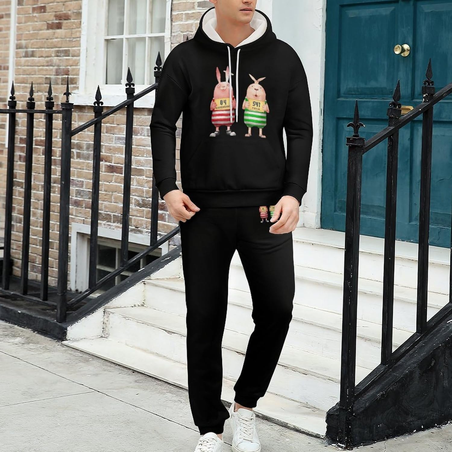 [IcAsse] ウサビッチ ジャージ メンズ 秋服 ウェア 上下セット パーカー ジャージ 上下 スエット 大きいサイズ ゆったり