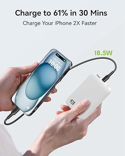 Miniatura 2 de Mini banco de energía ultracompacto de 5000 mAh, 5 V 2 A, cargador portátil de carga rápida PD de 18 W con USB-C (entradasalida) y entrada