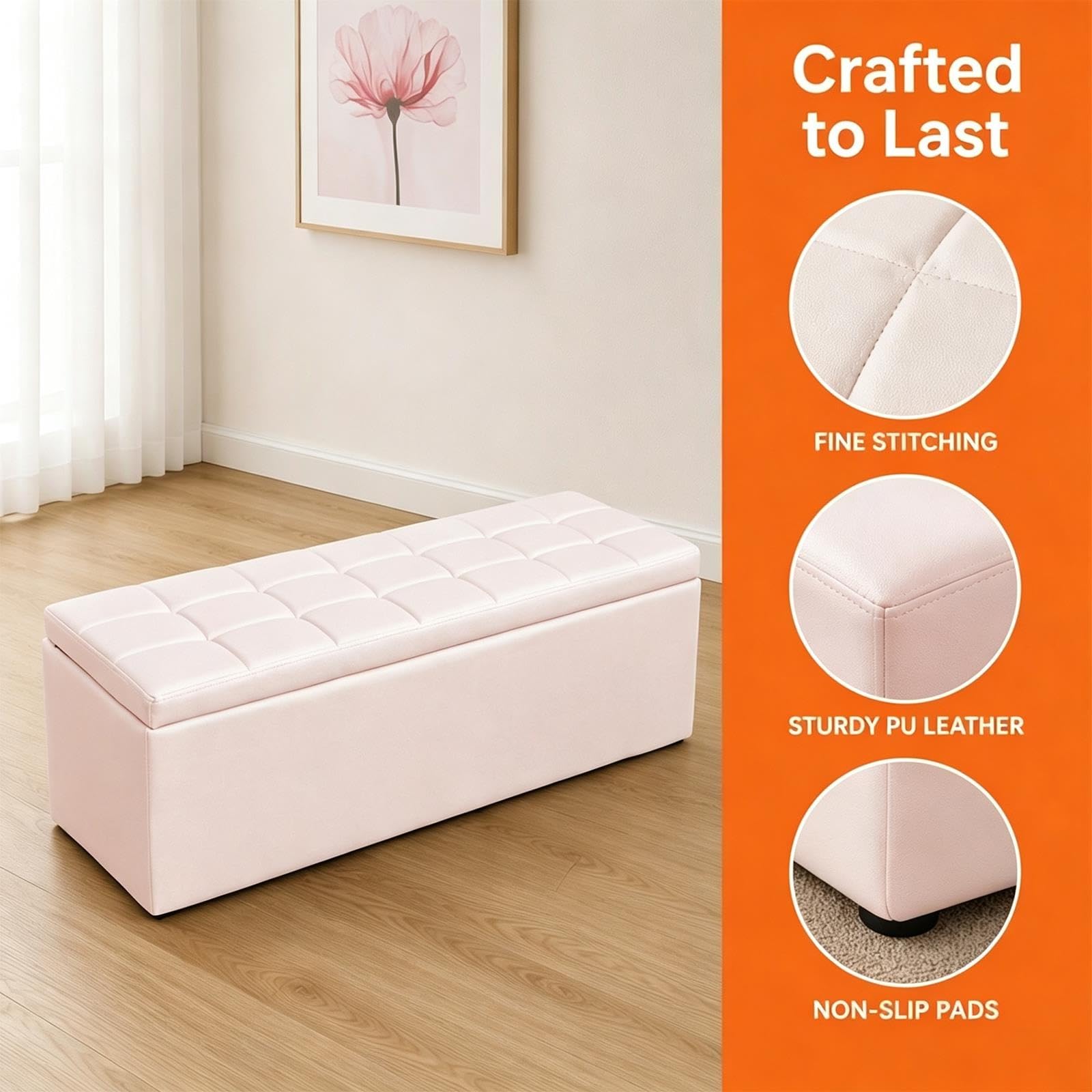 Panca da Ufficio, Design con Contenitore in Pelle PU