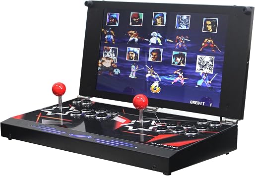 26800 in 1 Hand-held Portable Arcade Game Console 17.5-inch HD Screen Dual Players Pandoras Box DX, Retro Video Game Machine Search/Hide/Save/Load/Pause Games (Red 9800 DX Plus)