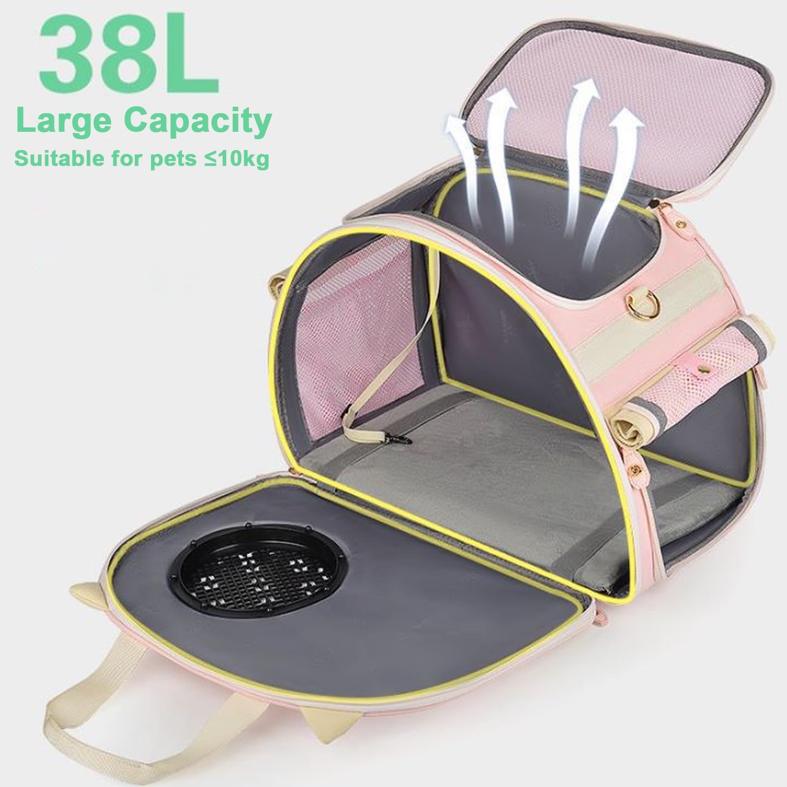 Mochila de Viaje para Mascotas con Ruedas, Mochila Multifunción para Mascotasm, Mochila Gato, Diseño Súper Ventilado, Ideal para Viajar Caminar Acampar