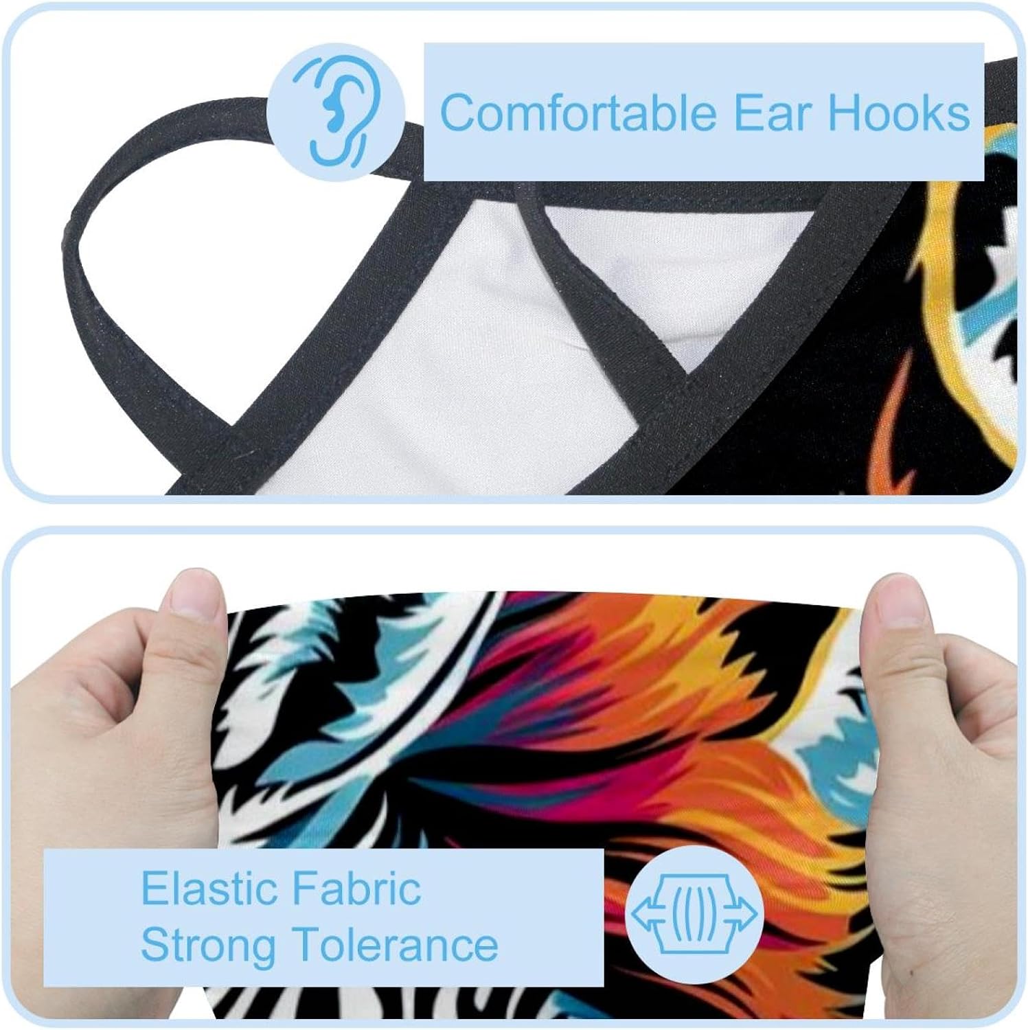 4 Pieces Cooling Neck Gaiter Face Cover for Sun Protection Zebra Face Mask Reflective for Men Women Fishing Cycling Hiking