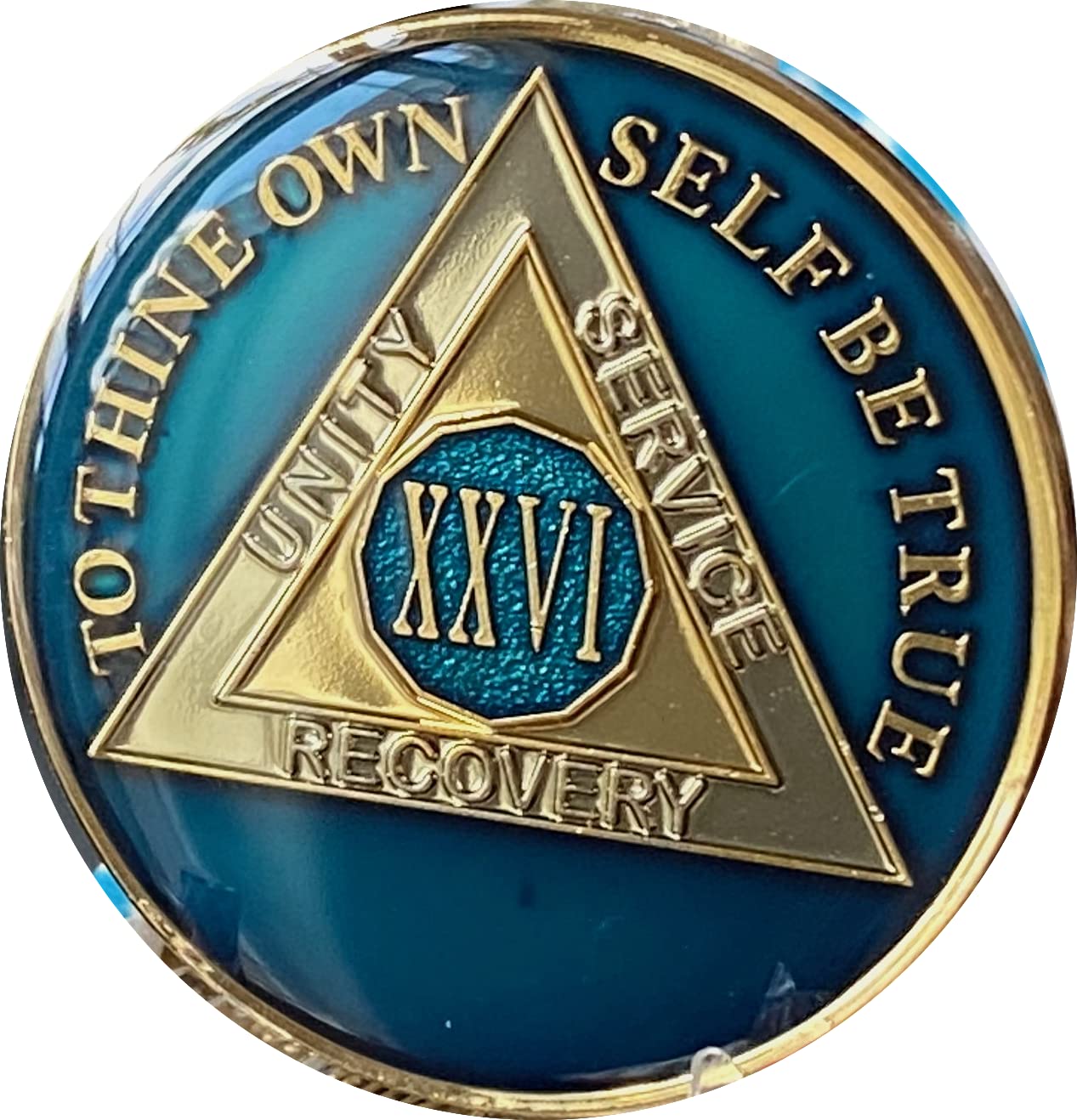 Ranger Industries26 Year AA Medallion Metallic Midnight Blue Sobriety Chip