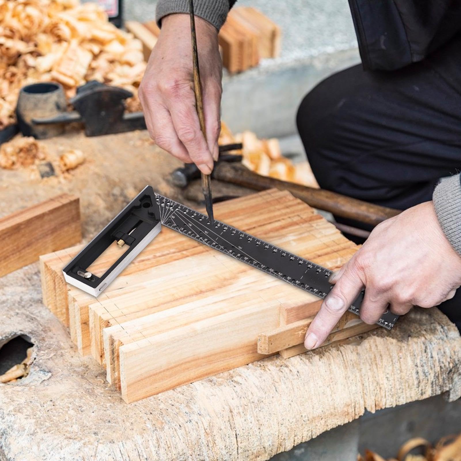 Regla de medición genérica de múltiples ángulos, herramienta cuadrada de