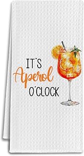Trendy Aperol Spritz Cocktail Kitchen Towels, Gifts for Cocktail Lovers, Aperol Spritz Gifts Dish Tea Hand Towels for Kitchen Bar Cart Decor, 16x24 Inch
