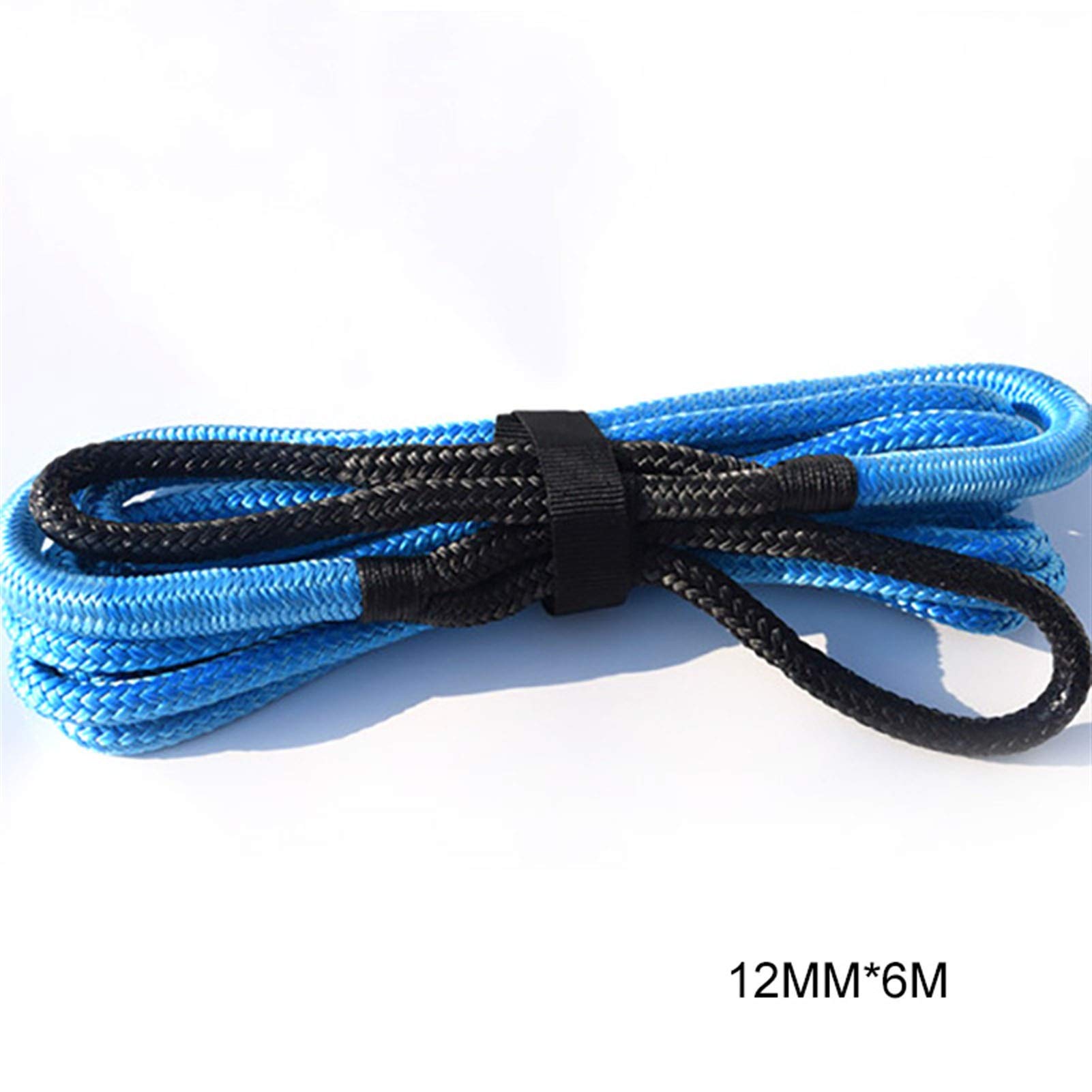 Syntetyczna lina wyciągarki, 3/4 "* 20ft Lina Kinetyczna, Lina Energetyczna 19mm * 6m, Liny do odzyskiwania z góry, liny holownicze do pojazdów terenowych 4WD ATV UTV(Black 19mm 6m)