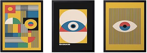 Miniatura 74 de Poster Master Juego de 3 pósteres Bauhaus - Imprimir geométrico - Arte de puntos de colores - Arte de formas geométricas - Regalo para hombres y
