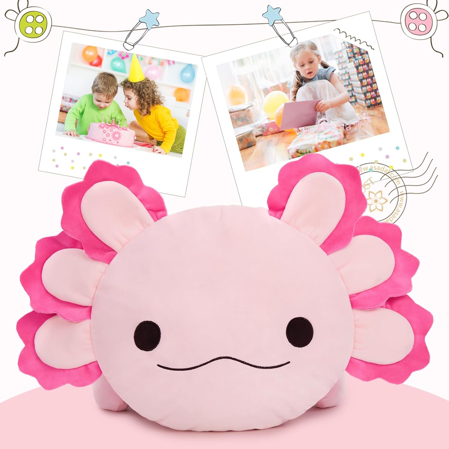 MaoGoLan 47" Giant Axolotl Stuffed Animal,Ultra Soft Salamander Kids Body Pillow Plush,4 Feet Jumbo Throw Pillow Plushie for Axolotl Lover,Home Decor,Gifts