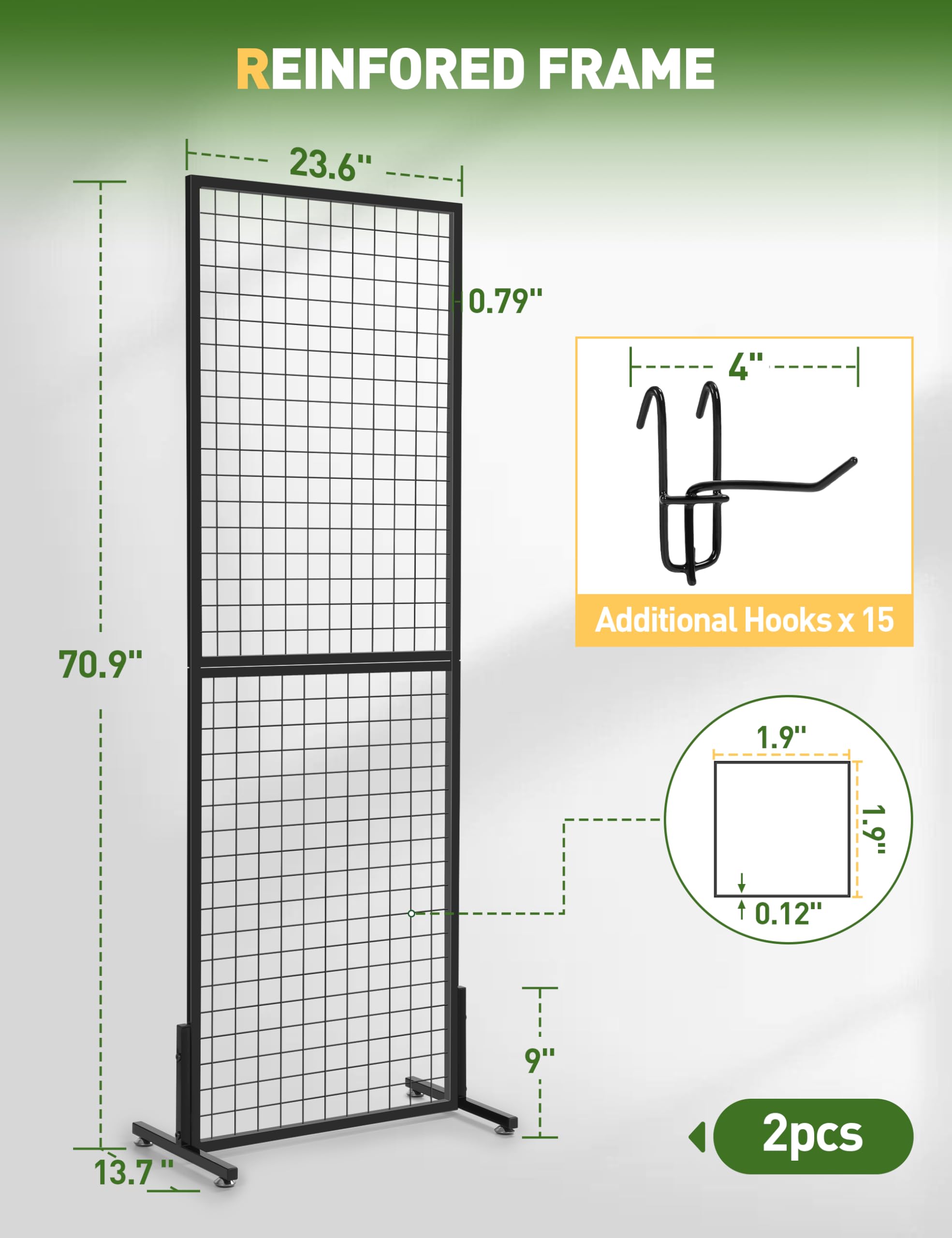 Snapklik.com : Rengue Grid Wall Panels - 2 Packs 2 X 6 Gridwall Panels ...