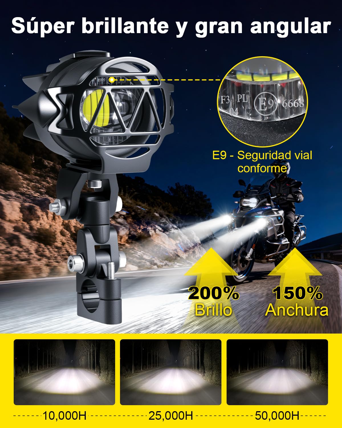 Dinfu 40W LED faros adicionales para motocicleta 9v-60v 4000LM faros antiniebla LED redondos con mazo de cables, interruptor y soporte IP68 focos para ATV SUV moto todoterreno 4x4 camioneta