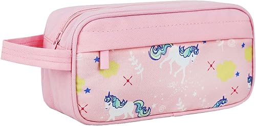 MESA Estuche para lápices de unicornio para niñas y niños, soporte para bolígrafos con cremallera y bolsillo para niños, adolescentes, organizador