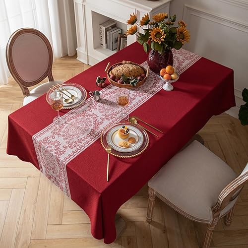 Miniatura 2 de IVAPUPU Mantel rectangular para el día de San Valentín, de 60 x 84 pulgadas, mantel de lino sin arrugas, para cocina, comedor, mesa de granja,