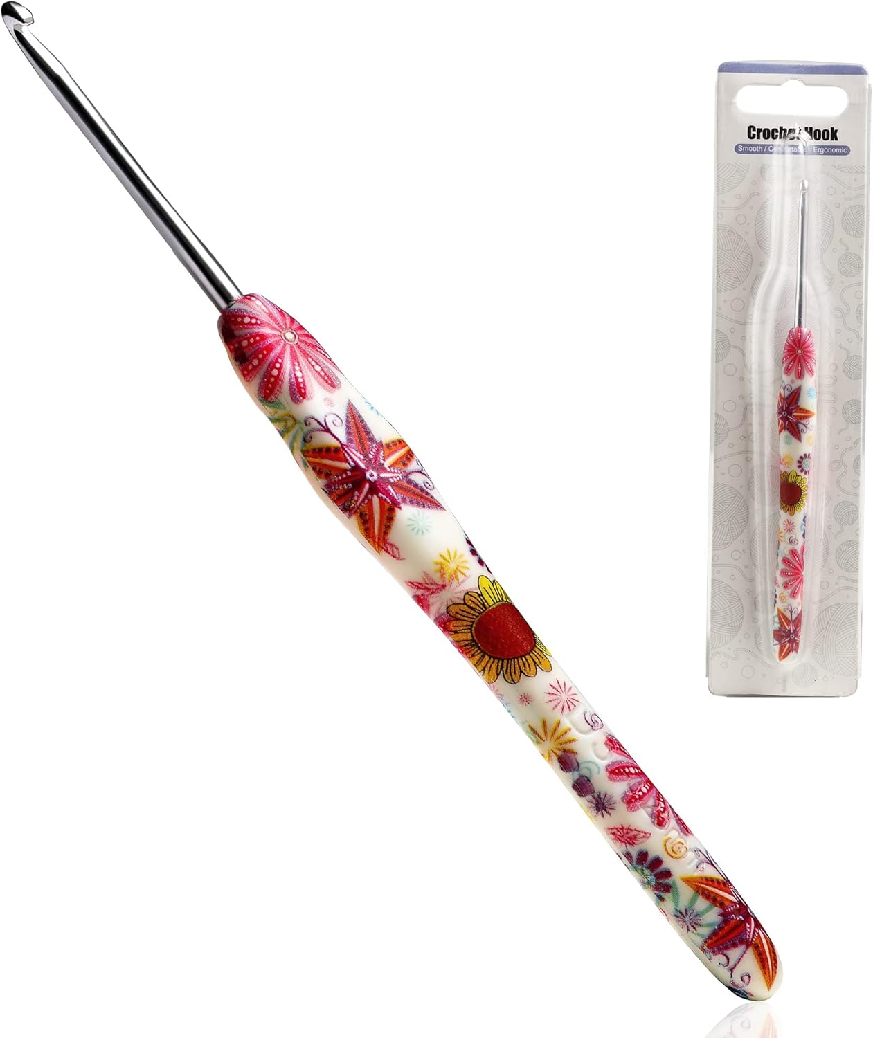 3.25mm Crochet Hook, Ergonomic Handle for Arthritic Hands, Soft Rubber
