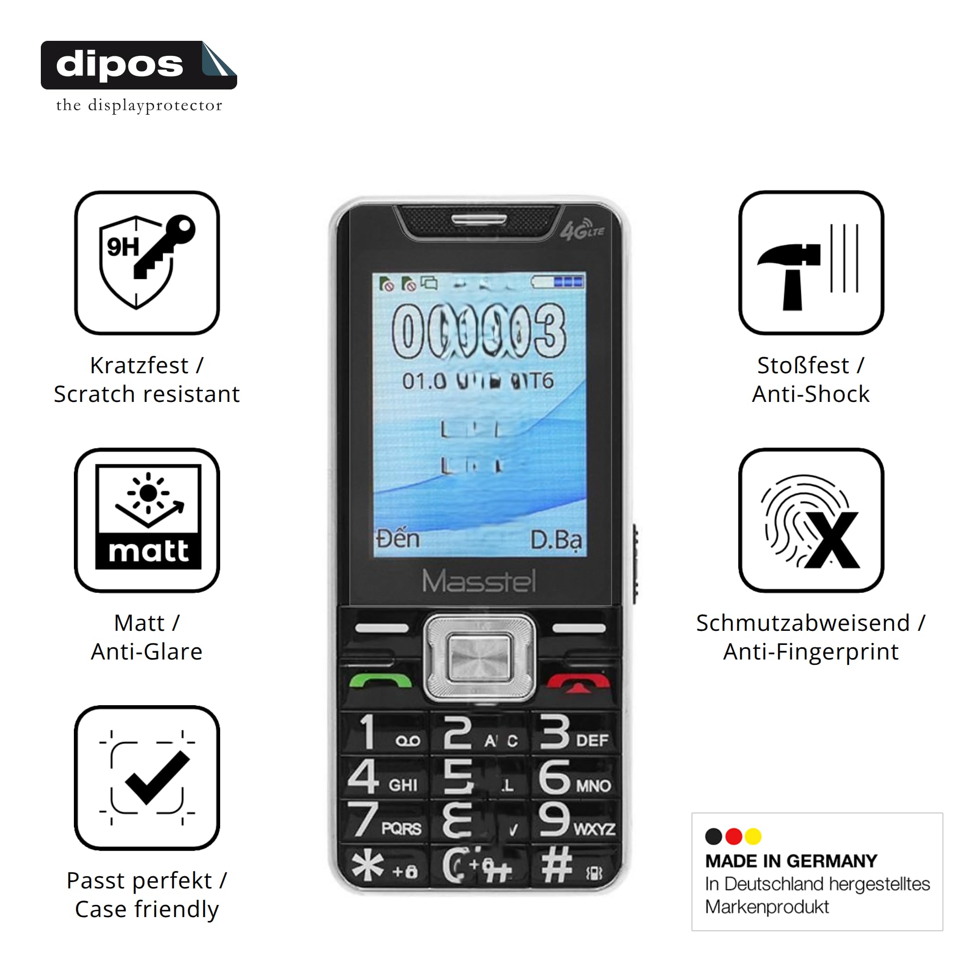 dipos 2x Pellicola Protettiva 9H opaca per Wacom Cintiq 16 | Antiriflesso, non si rompe e non si scheggia, non è vero vetro, Anti-Shock, antigraffio, senza bolle, autoadesiva