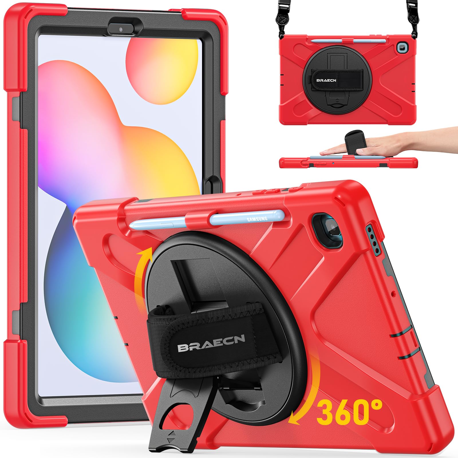 Coque Samsung Galaxy Tab S6 Lite 2020 SM-P615 rouge robuste - 8