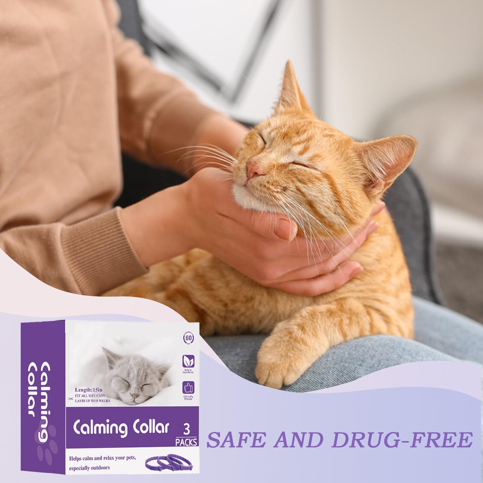 Calming Cat Collar, Pp Comfortable Adjustable Breakaway Collars - Kittens Pheromones, Pets Daily Accessory for Small, Medium Large Pet, Kittens - image 2