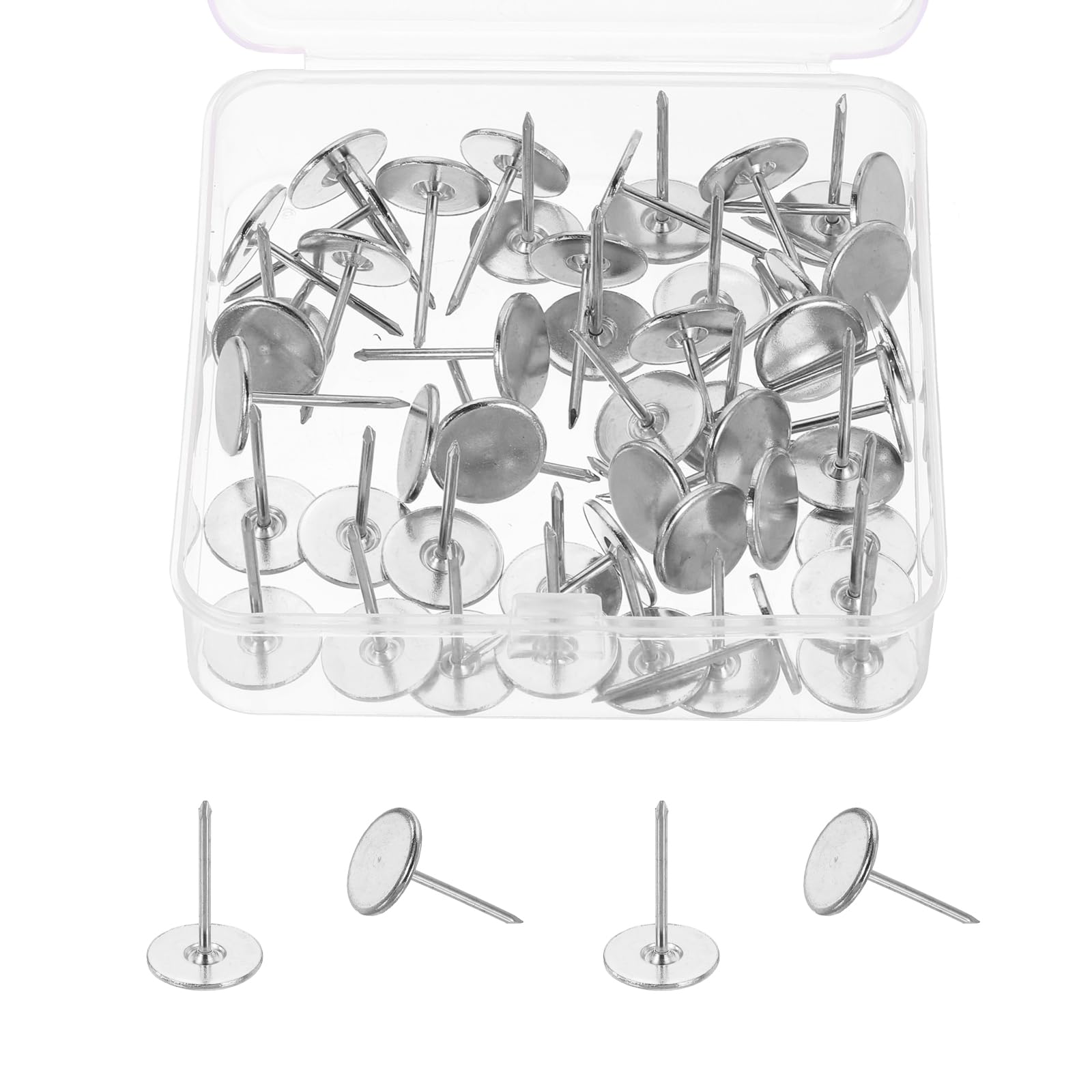 DMSE 7/16" (11mm) Decorative Thumb Tacks – 100-Pack Natural Finish, For Upholstery, Furniture, Cork Boards & DIY Projects