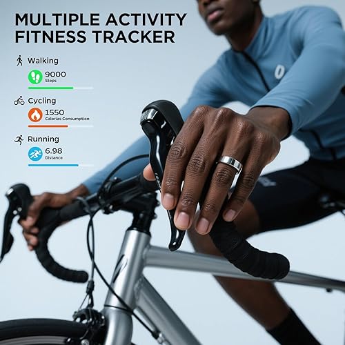 Miniatura 5 de Rastreador de fitness, anillo inteligente ultrafino para mujeres y hombres, rastreador de actividad de salud, anillo de fitness con monitor de