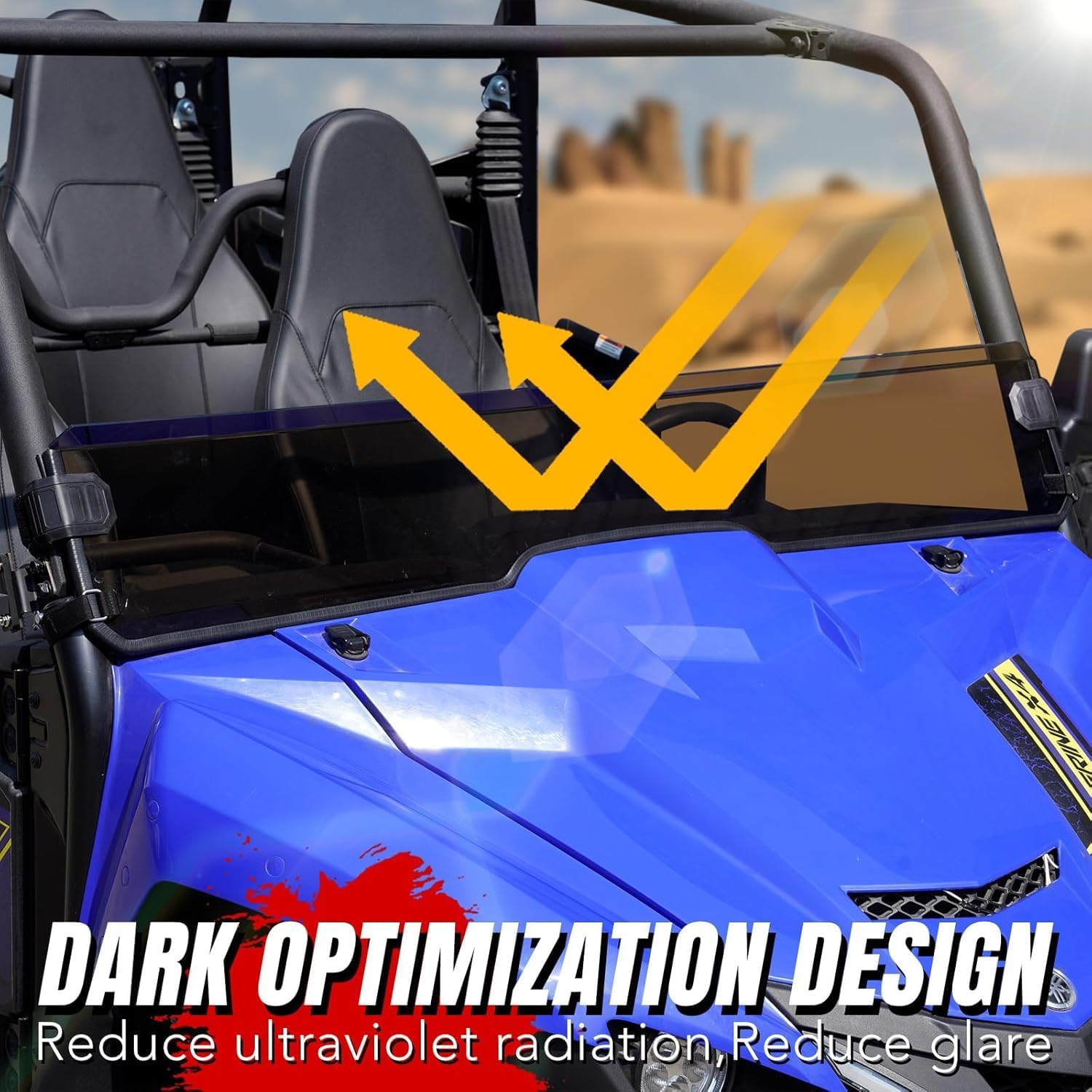 A & UTV PRO Front Half Windshield for Yamaha Wolverine X2/X4 850 2018 2019 2020, Vented Windshield Clear Tough Hard Coated Window Accessories