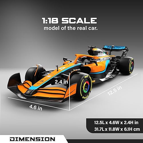 Miniatura 2 de Voltz Toys Auténtico auto de control remoto McLaren F1 MCL36 con licencia 118, colección F1 para niños y adultos, auto RC de 2.4 GHz para regalo