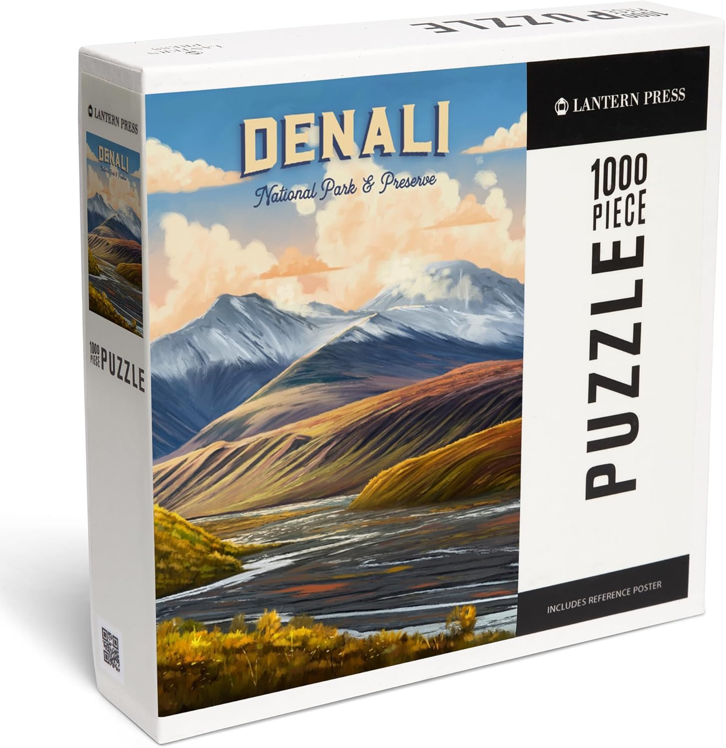 "Lantern Press Denali National Park and Preserve, Alaska, Oil Painting, 1000 Piece Jigsaw Puzzle for Adults, Made in USA with Reference Poster"