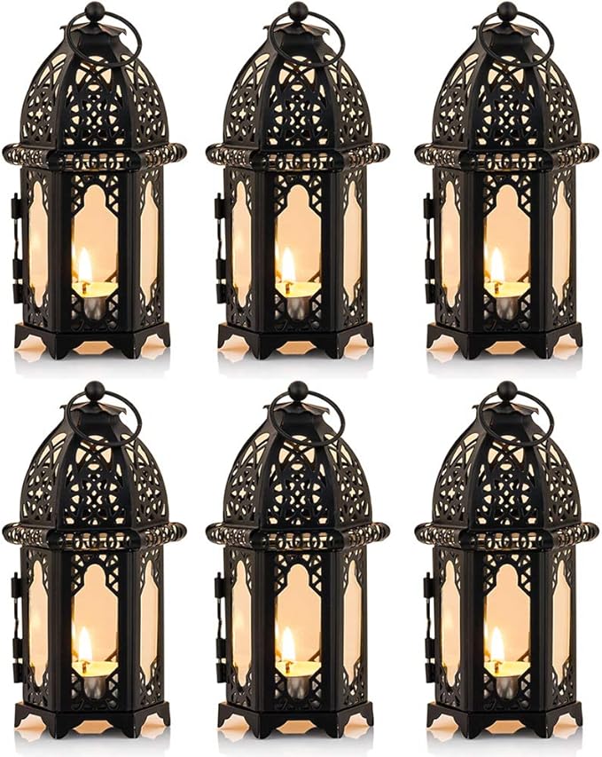 6 Pcs Hanging Candle Holder Lantern Centerpiece Table