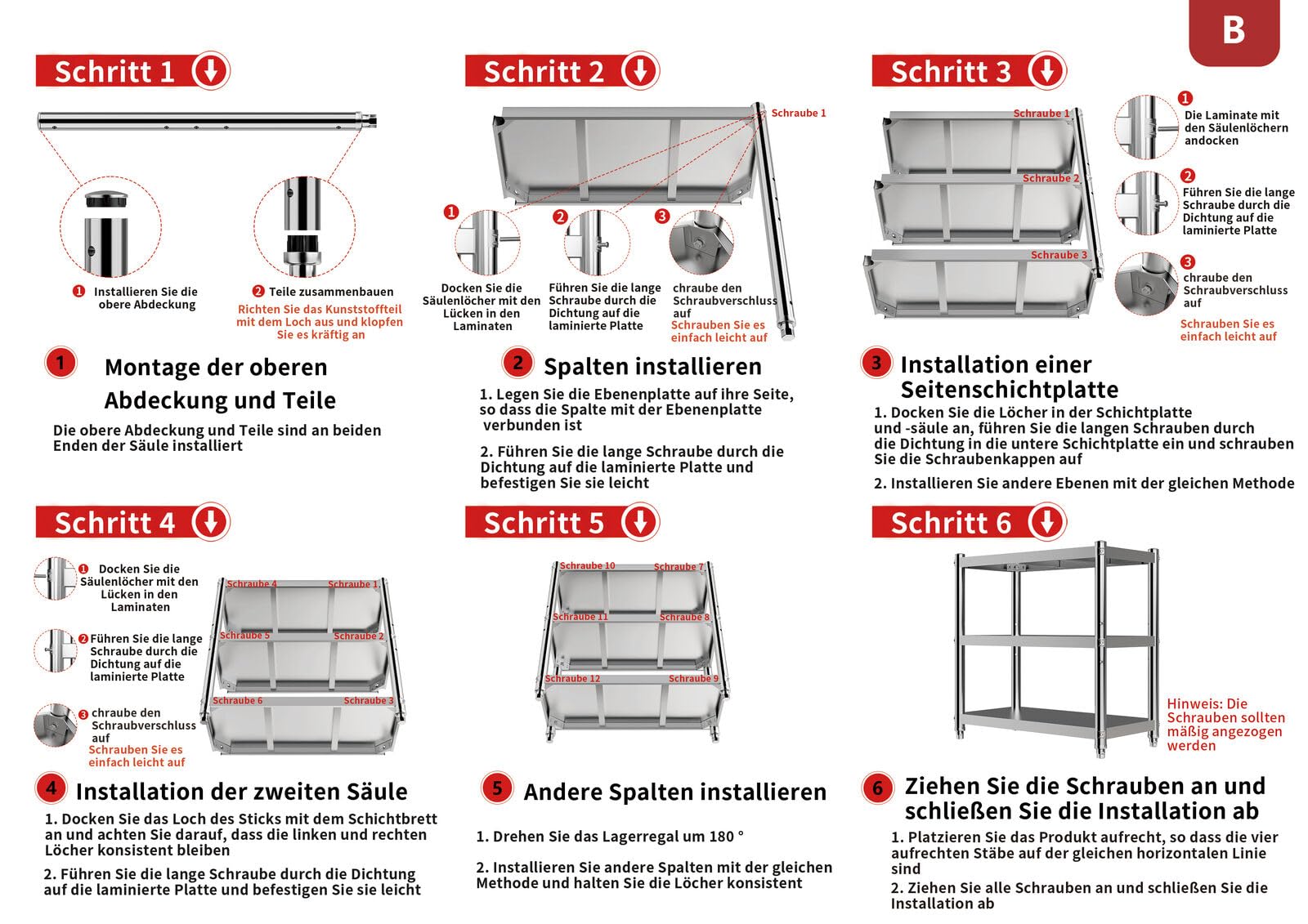 Estantería de Acero Inoxidable de 3 Niveles, Almacenamiento Pesado, Cocina y Catering