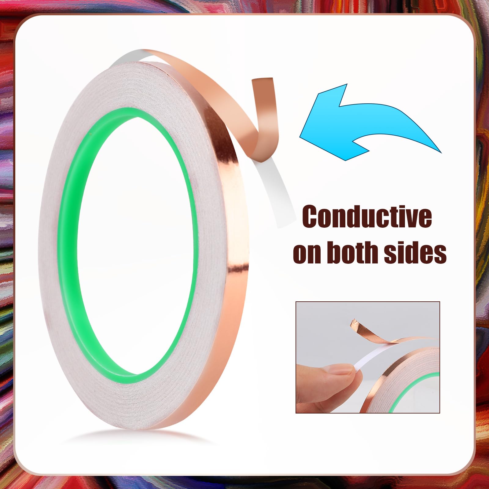 Nastro In Rame Biadesivo Conduttivo 6,3mm X 20m - 2 Rotoli Con Raschietto Per Vetrate E Riparazioni Elettriche - Foto 4