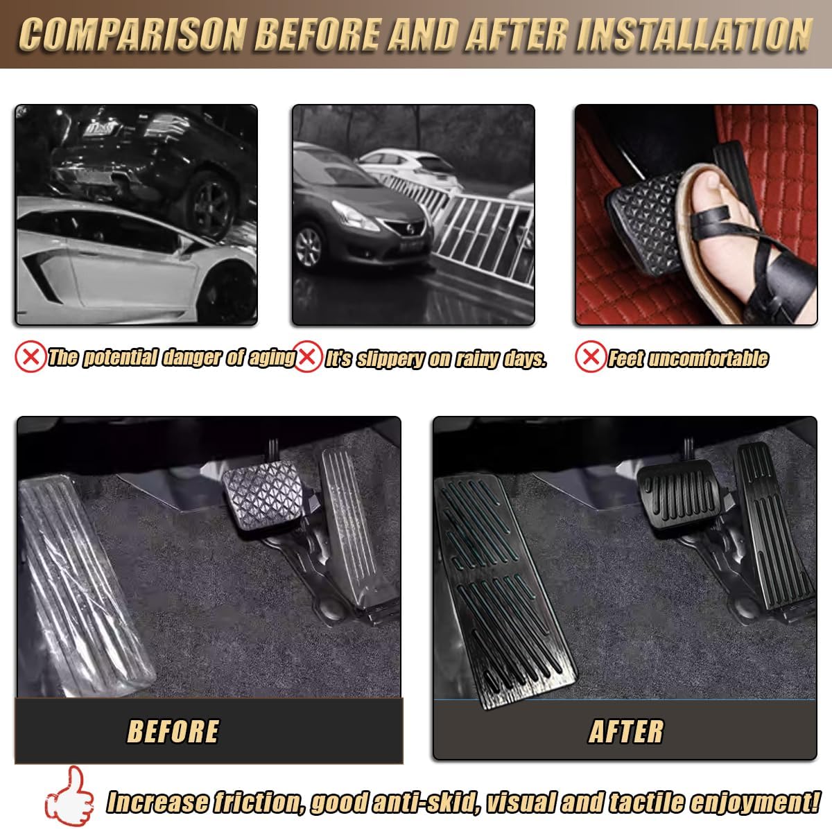 Aluminum Alloy Pedals Cover Fit for Mazda Mazda3 CX30 CX50 CX60 CX90 Non-Slip Aluminum Brake Gas Dead Pedal Pads,Auto No Drilling Accelerator Pedal and Brake Foot Rest Pedal Cover 3PCS-Black