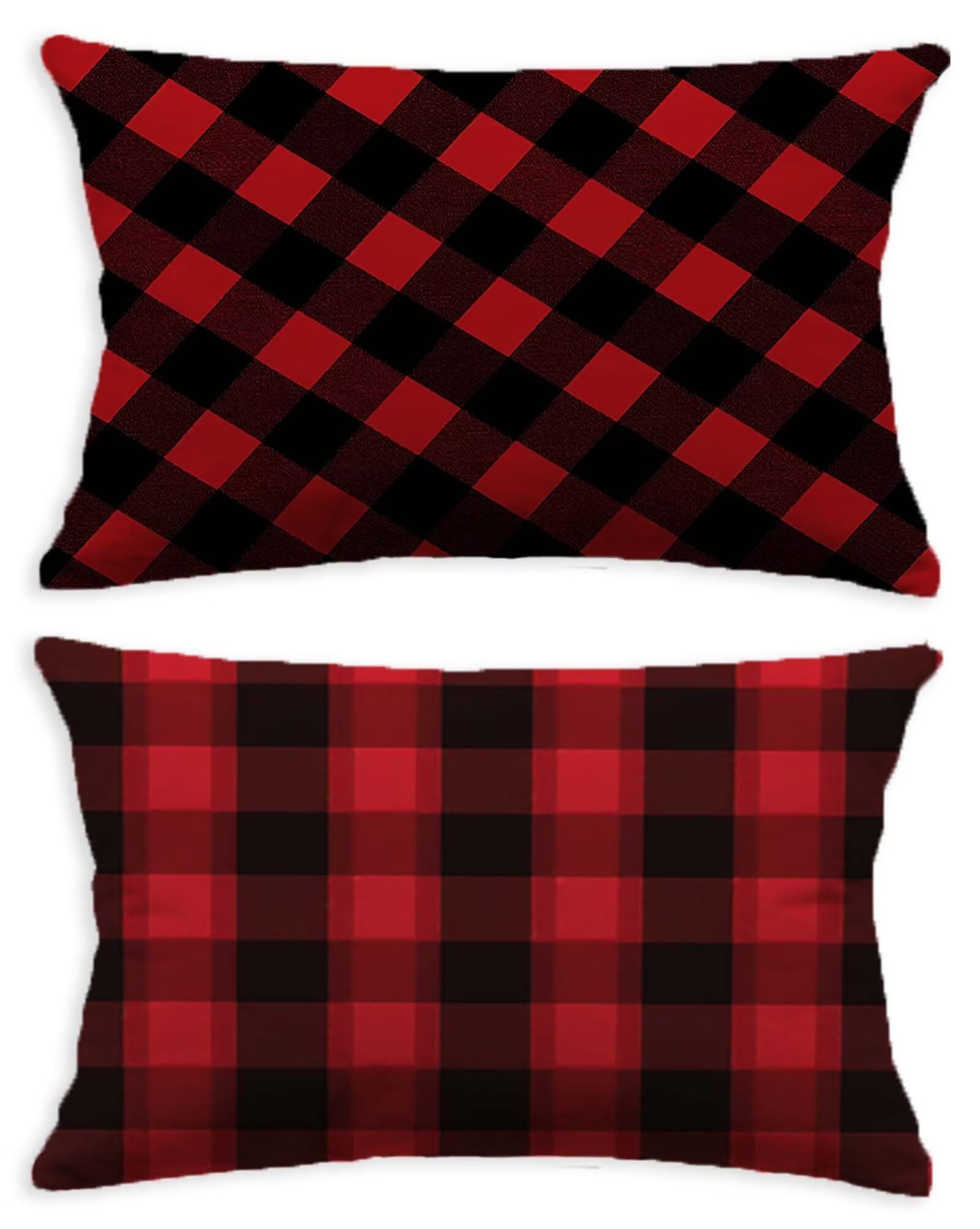 Housse de coussin rouge 40x80 en velours lavable pour protéger vos oreillers