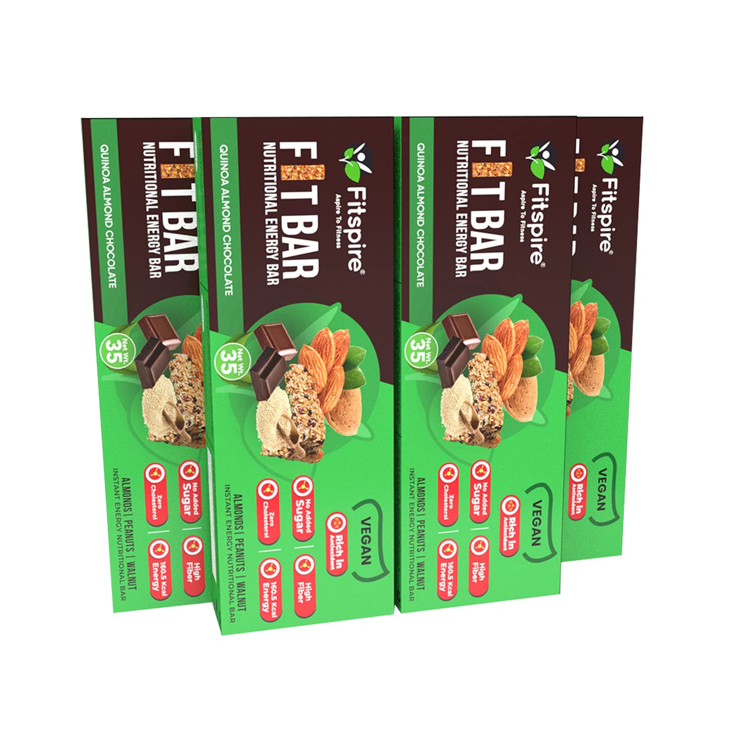 Buy Fitspire Fitt tional Energy Bar Quinoa Almond (Pack of 4), 140 gm