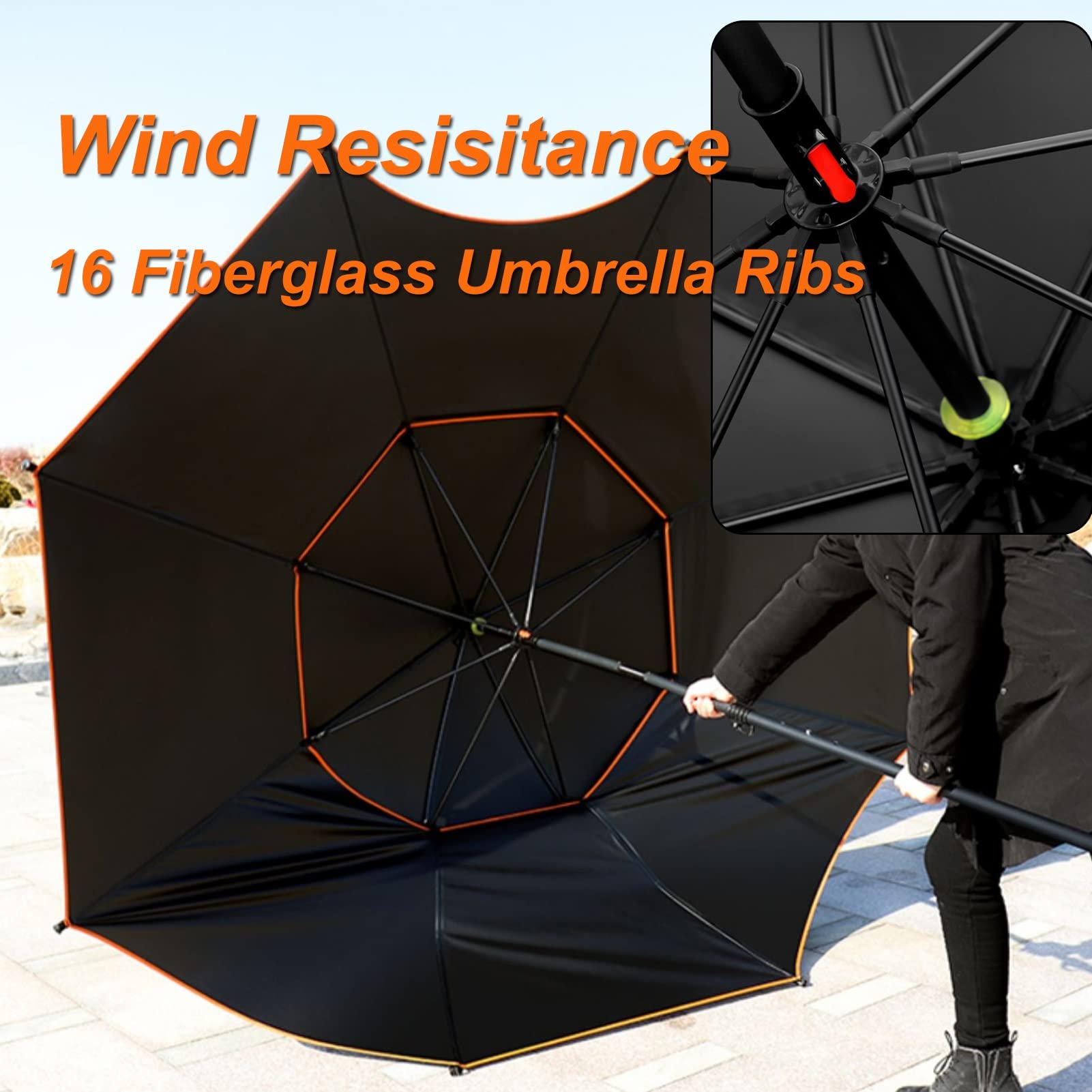 Draagbare waterdichte strandparasol met zandanker, uv