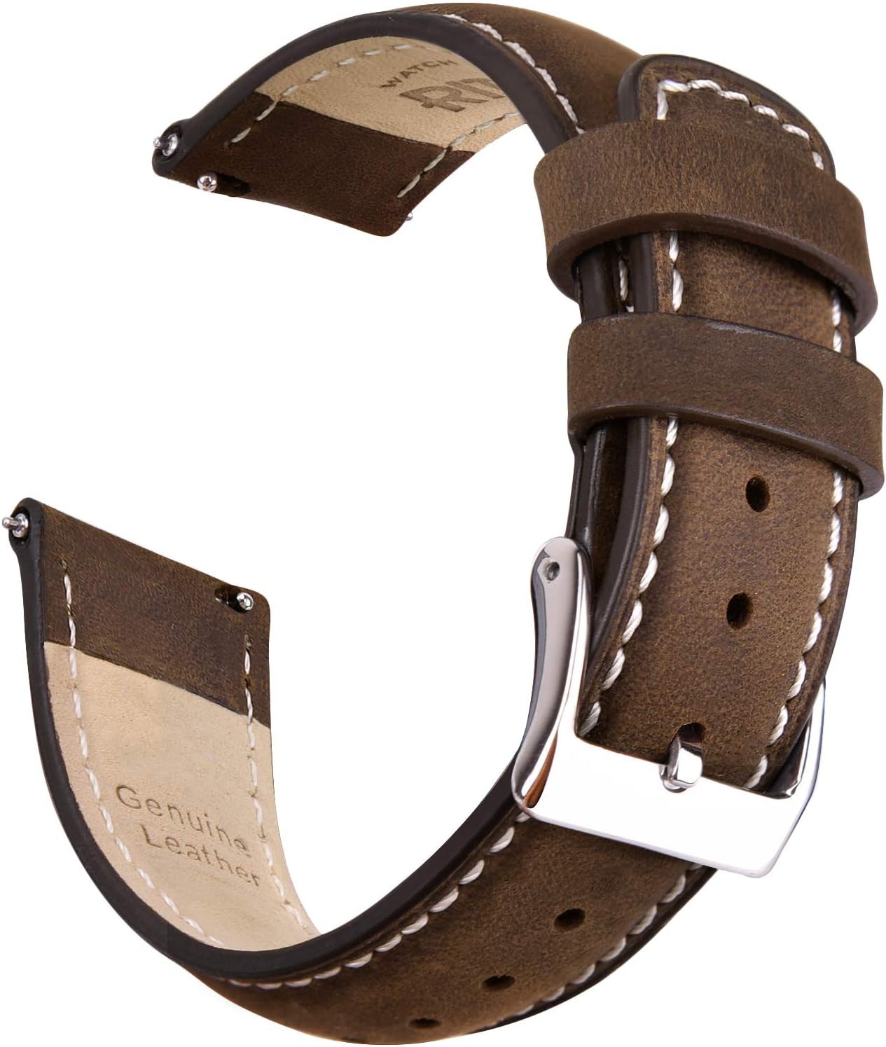 Ritche Christmas Gift Quick Release Leather Watch Bands Genuine Watch Straps for Men Women Top Grain Leather Watch Strap, White Elephant Gifts, Stocking Stuffers for Men, Father's Day gifts