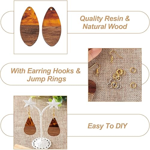 Vista 65 de Colgante de madera de resina, Resina, No es una piedra preciosa 0negro