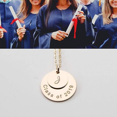 Miniatura 2 de Custom Graduation Necklace, Personalized Graduation Gift, Class of 2023, Initial, Year, Elementary Middle High College Granduate School, Jewelry,