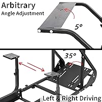 Vista 3 de Minneer Racing Simulator Cockpit for G25 G27 G29 G920,Driving Simulator Seat, Racing Steering Wheel Stand with Capacity 220LBS Without Wheel and