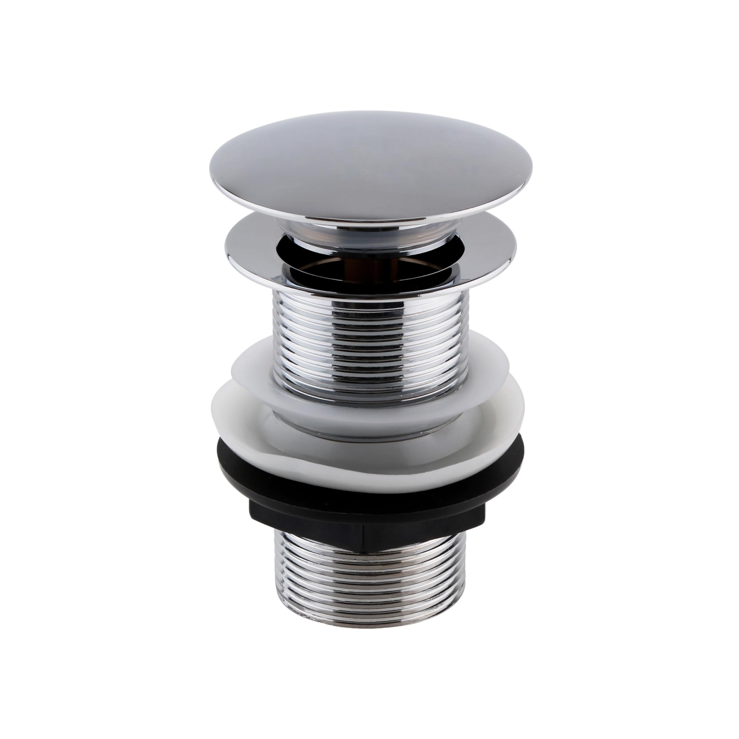 Balterley Round Push Button Basin Waste Unslotted - Chrome