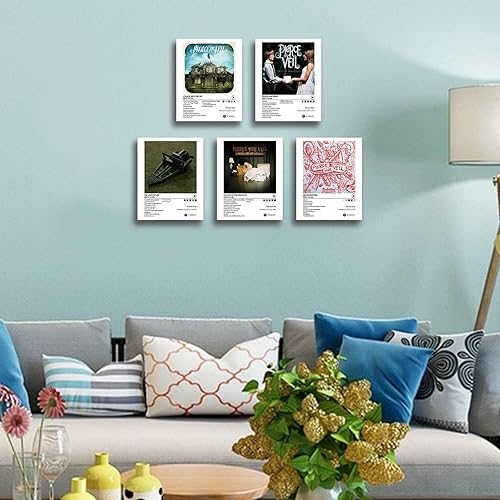 Miniatura 4 de OTE URHE Pierce The Veil - Póster de edición limitada HD para dormitorio, álbum de música, decoración de pósteres artísticos (juego de 5, 8 x 10